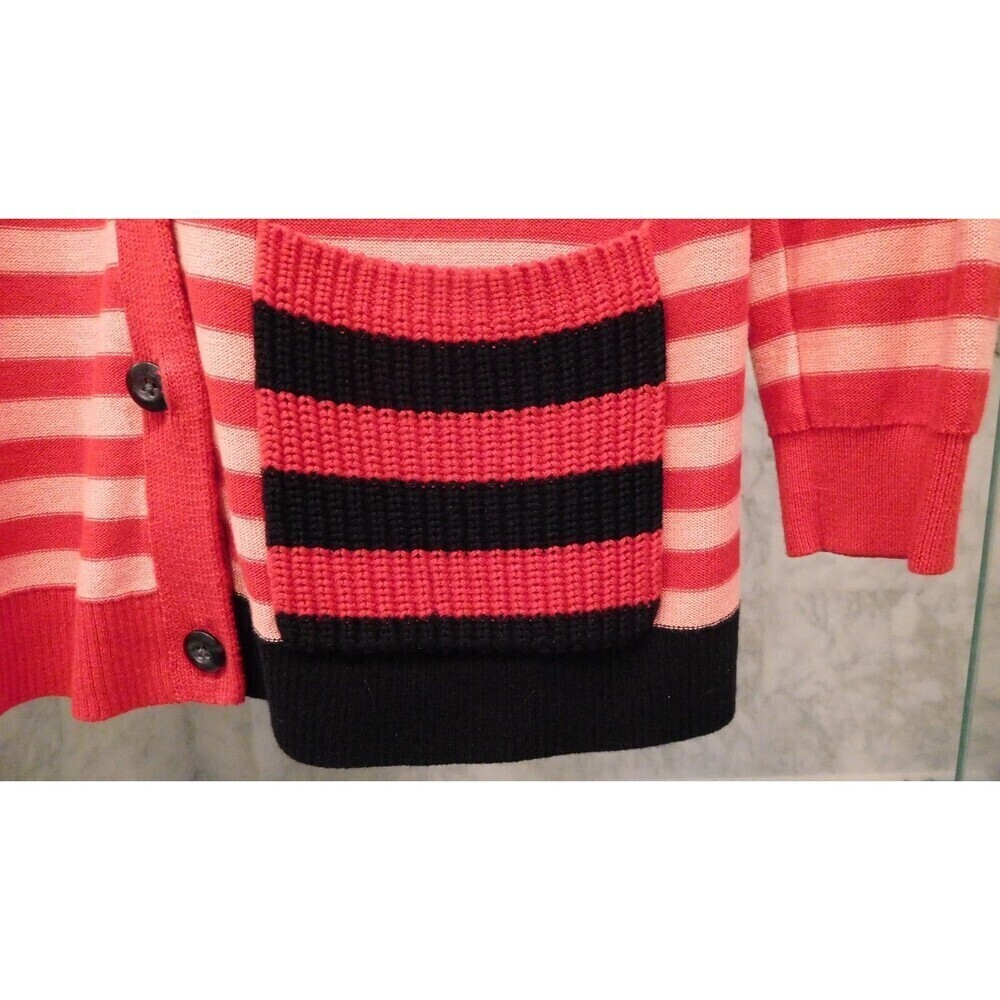 Cabi # 5446 "Picnic Cardigan" Red Stripe Button-Down Cardigan Long Slv Sweater M - Picture 9 of 11